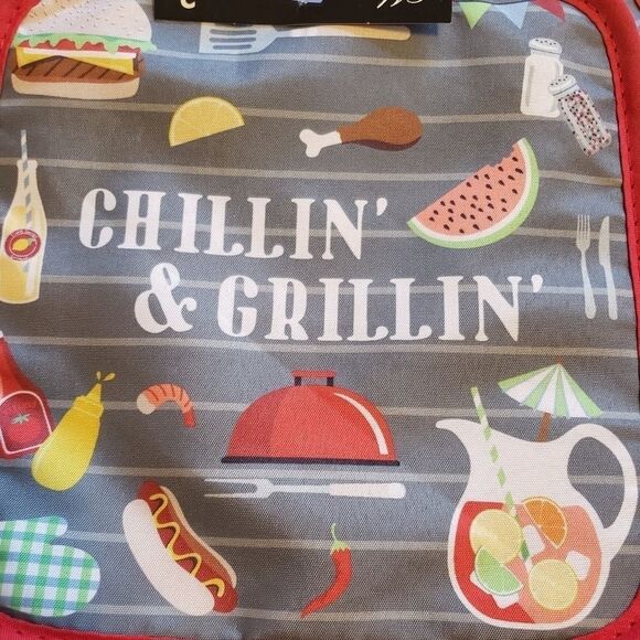 Chillin and Grillin oven mitt Barbecue kitchen set Red - Picture 4 of 5